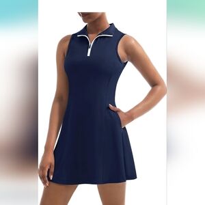 Sleeveless Navy Blue Athletic Dress